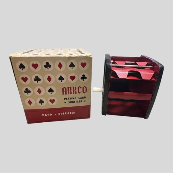 ARRCO Hand-Operated Playing Card Shuffler – Black/Burgundy - Picture 2 of 4